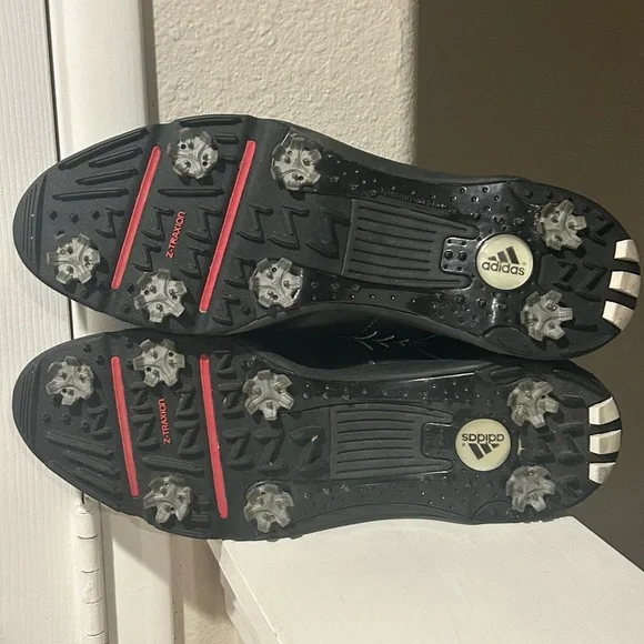 Adidas Adiprene Z-Traxion Mens Size 10 Golf Shoes Black Spikes 104399 Cleats - Picture 10 of 10